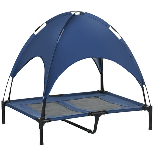 Outdoor Dog Bed with Removable Canopy, Portable Raised Dog Bed for Camping, Garden & Beach