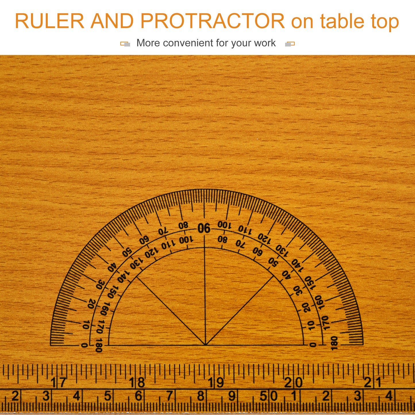 100 cm Foldable Garage Work Bench, Craft Table MDF Workstation, Heavy-duty Steel Frame with Ruler, Protractor