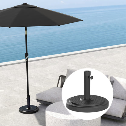22kg Garden Parasol Base, Round HDPE Sun Umbrella Base, Heavy Duty Outdoor Umbrella Stand for 38mm or 48mm Outdoor Umbrella P