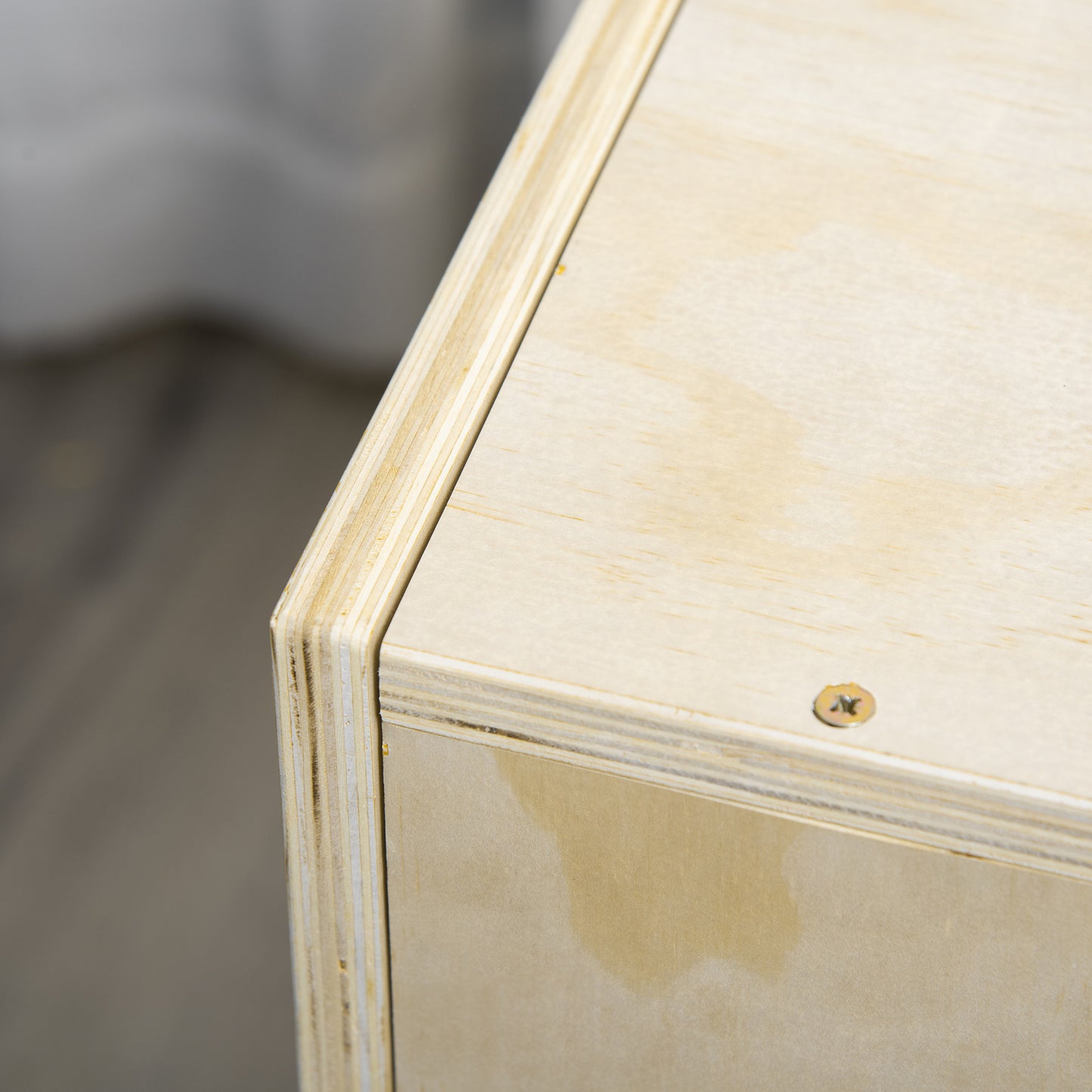 3-in-1 Wooden Plyo Box, Plyometric Jump Box with Handle Openings for Home Gym, 12" x 14" x 16", Natural
