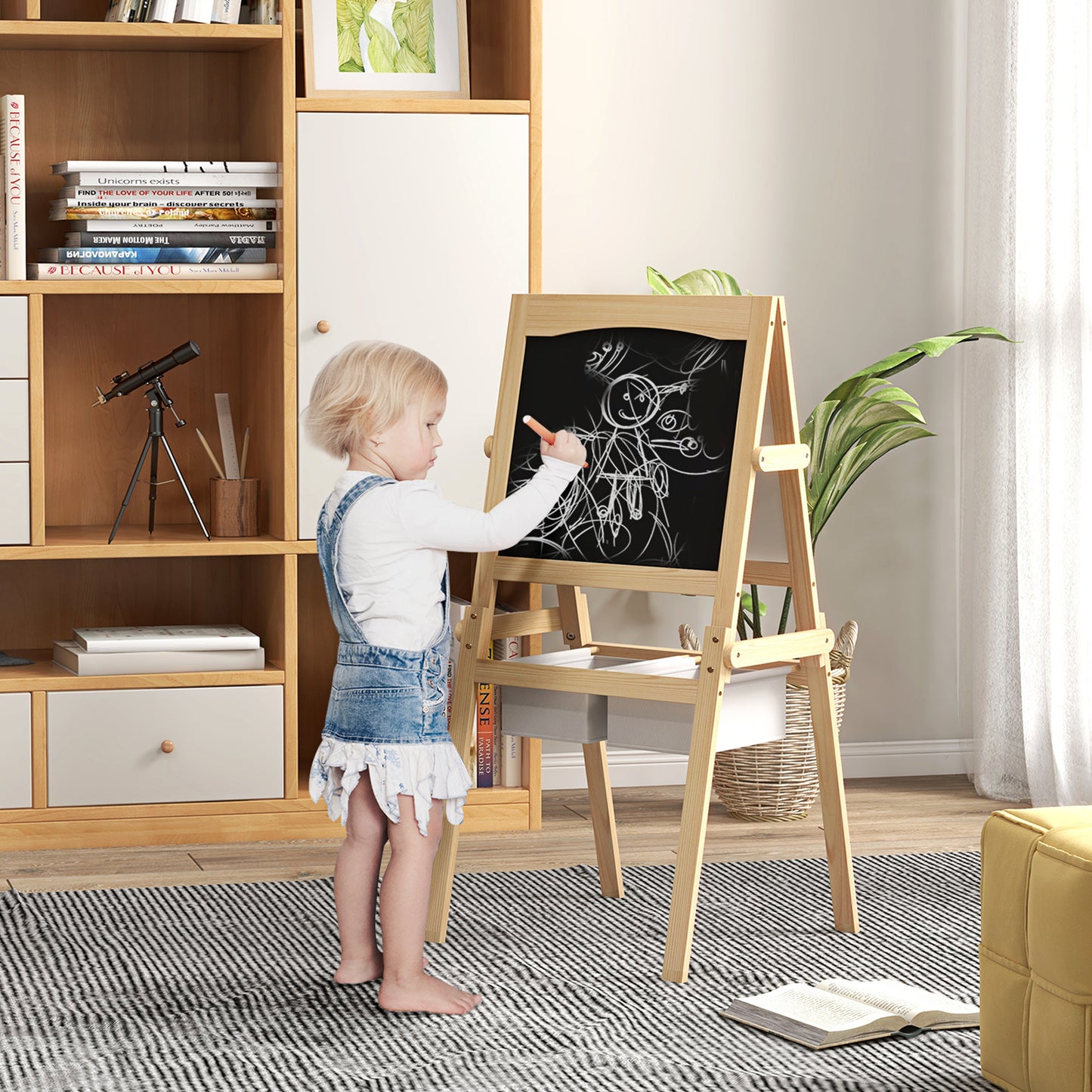 Kids Easel with Paper Roll, 3 in 1 Art Easel for Toddlers