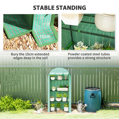 Four Shelf Mini Greenhouse - Green
