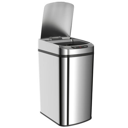 12L Sensor Bin, Automatic Touchless Motion Sensor Kitchen Bin with Fingerprint Resistant Stainless Steel, Silver