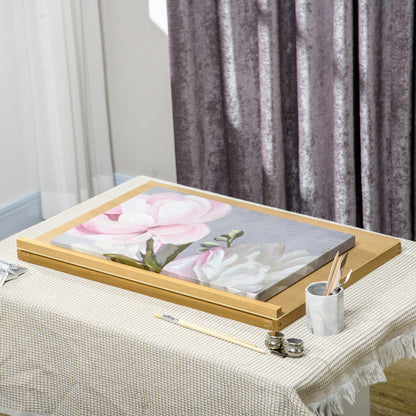 A2 Table Easel, Wooden Drawing Board, Adjustable Desktop Workstation Board for Artists & Crafters