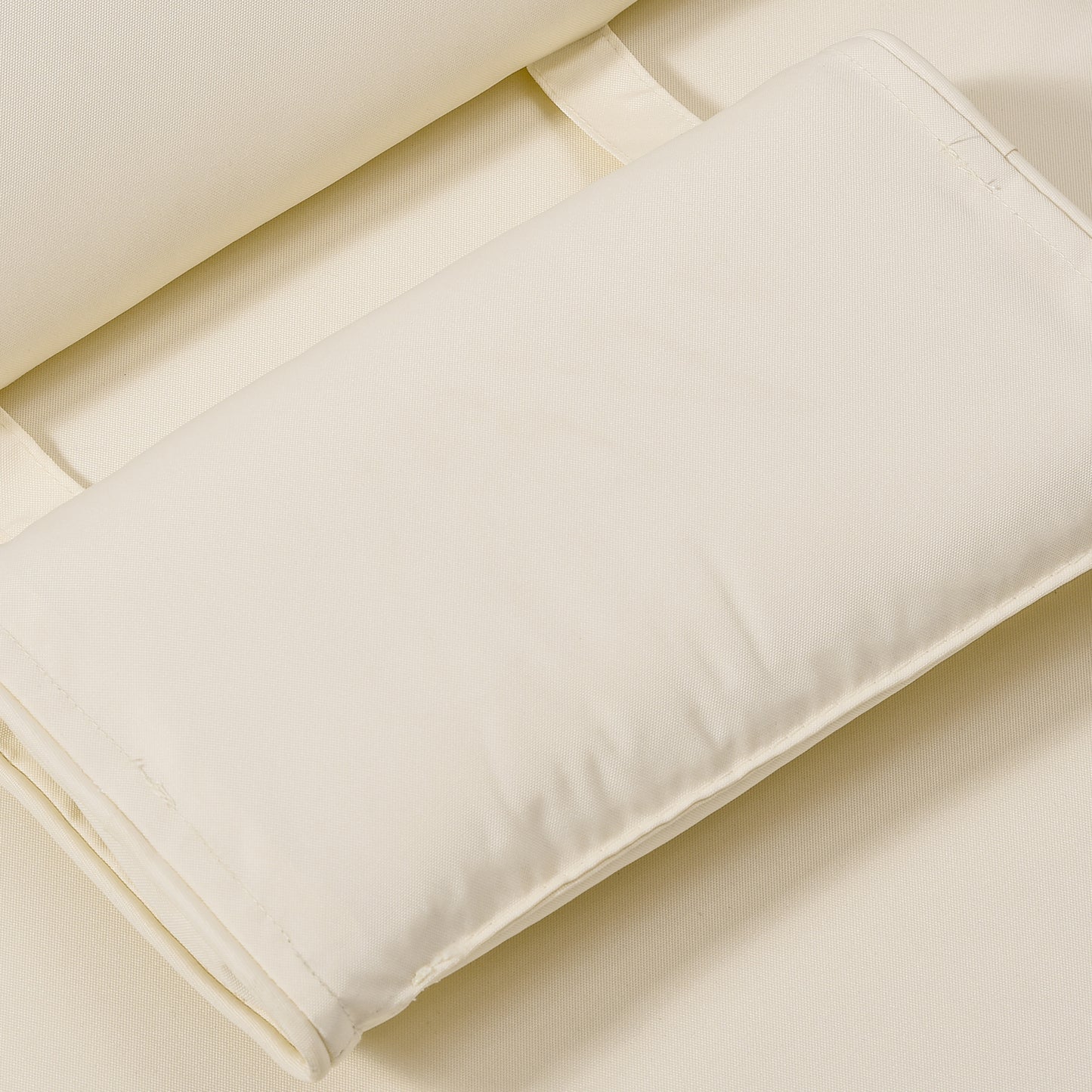 Garden Sun Lounger Cushion Replacement Soft Sunbed Reclining Chair Relaxer Pad with Pillow, Cushion ONLY - Cream White
