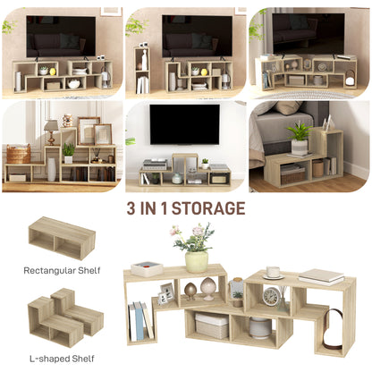 Three-Block Modular TV Stand - Grey Wood-Effect