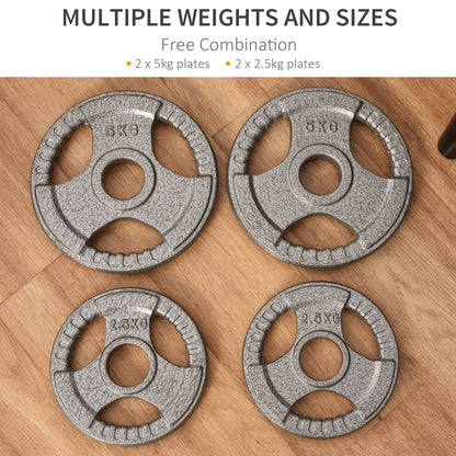 Set of 4 Cast Iron Weight Plate for 2 inch/5cm hole Dumbbell Handle Bar 15kg Dumbbell Plates Barbell Weight 2 x 5kg