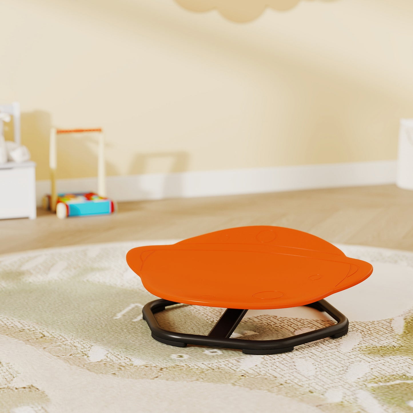 Planet-Shaped-kids Swivel Chair, Sensory Spinning Chair for Balance, Coordination Training, Orange