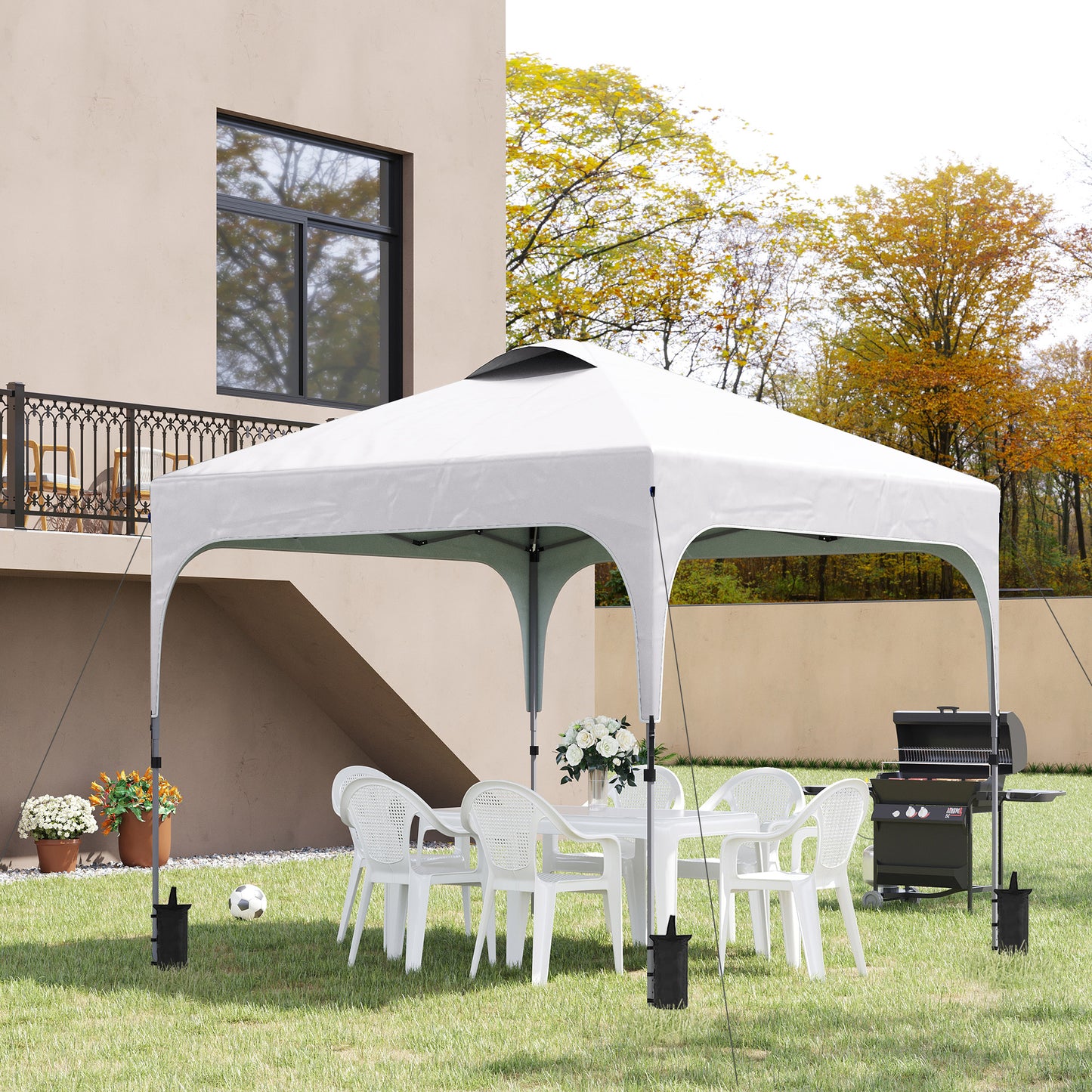 3 x 3(M) Pop Up Gazebo, UPF 50+ Foldable Canopy Tent with Wheeled Carrybag, 4 Leg Weight Bags