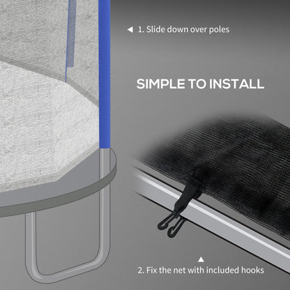 10ft Trampoline Net Replacement with 6 Plastic Pole Covers