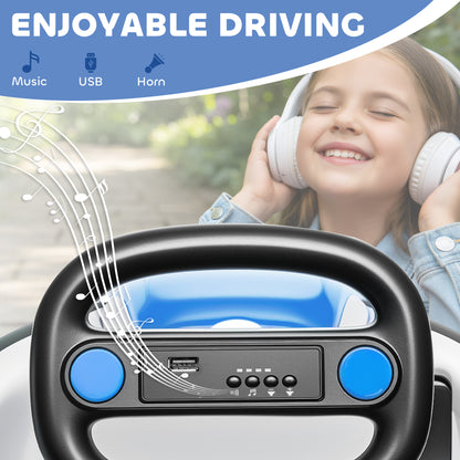 Kids Bumper Car with 360-Degree Rotation, 6V Electric Ride On Car with Music and Horn for 3-8 Years Old, Blue
