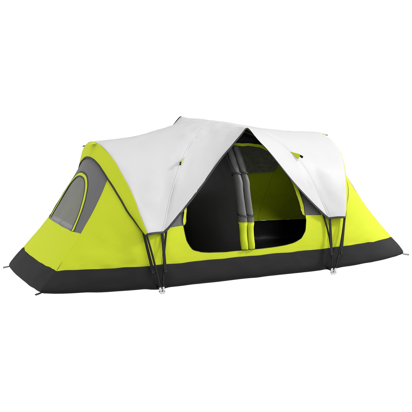Camping Tent for 6 Man with 2000mm Water Resistant Rainfly and Carry Bag for Fishing Hiking Festival, Yellow