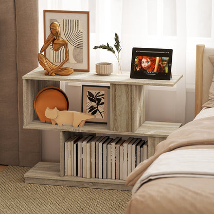 S-Shaped Side Table - Natural Wood Finish