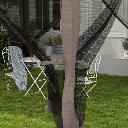 3.25 x 3.25m Pop Up Gazebo, Double-roof Garden Tent with Netting and Carry Bag, Party Event Shelter for Outdoor Patio