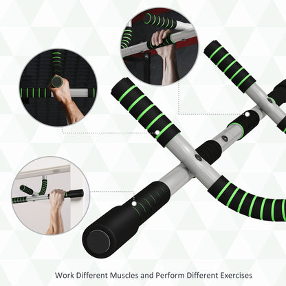 Doorway Pull up Bar, Door Frame Chin up Push up Bar for Home Gym Upper Body Workout, No Drilling or Screws, Green