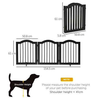 Freestanding Dog Gate Wooden Stair Gate for Dogs with Support Feet Foldable Pet Fence Safety Barrier for the House Doorway St