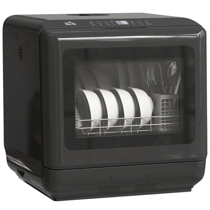6L Five-Mode Tabletop Dishwasher - Black
