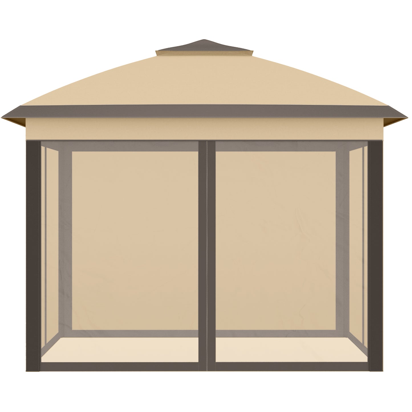 3.3 x 3.3m Pop Up Gazebo, Double Roof Foldable Canopy Tent with Zipped Mesh Sidewalls, Height Adjustable and Carrying Bag