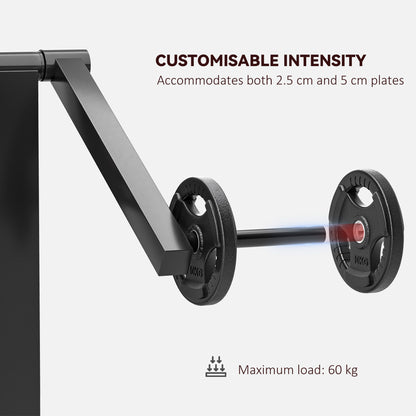 Adjustable Preacher Curl Bench, Multi-Functional Weight Bench with Handlebar and Elbow Cushion for Home and Outdoor Gym