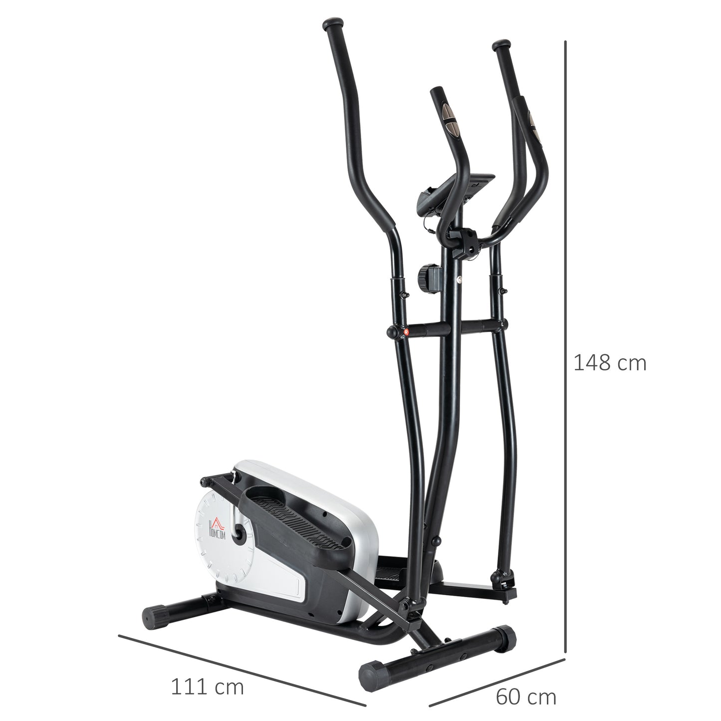 Elliptical Cross Trainer, Home Cardio Workout Machine with Eight Level Magnetic Resistance, LCD Monitor, Heart Rate Sensor