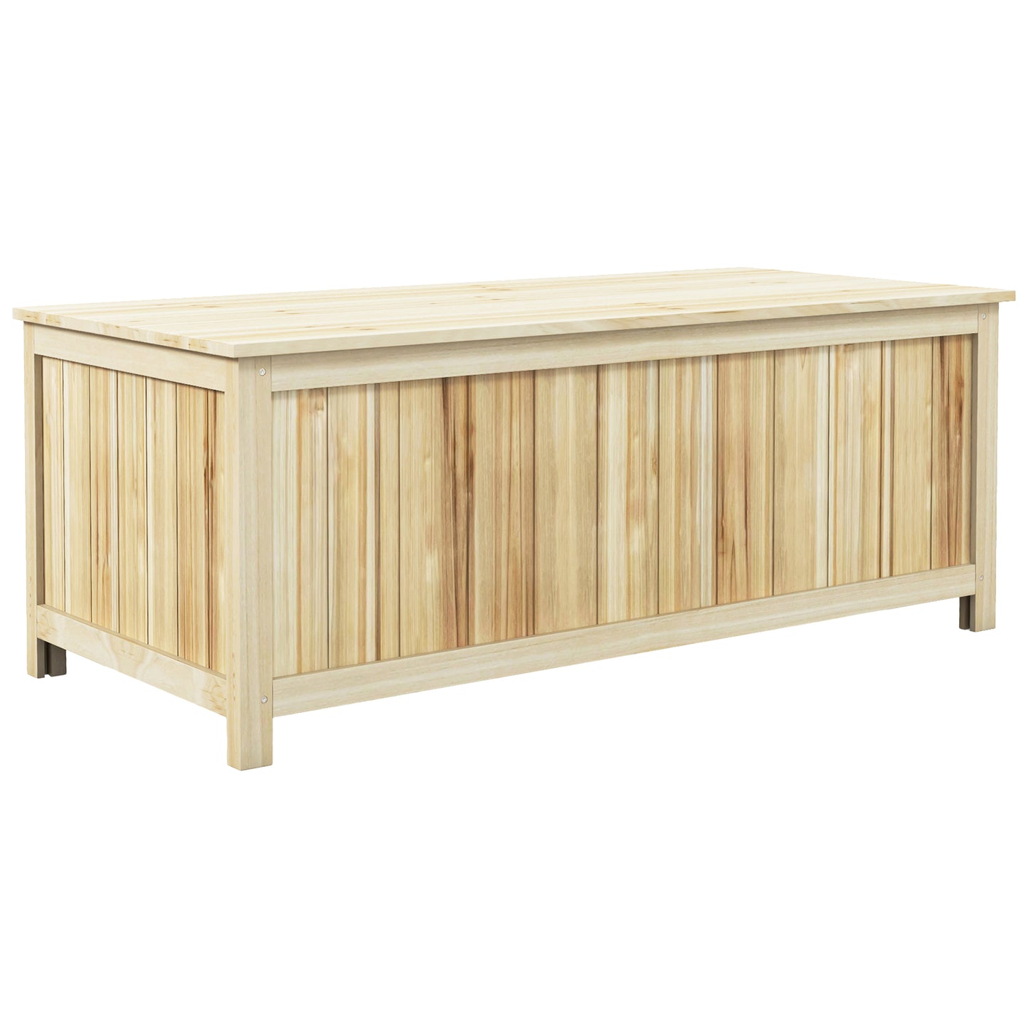 172 Litre Outdoor Storage Box, Wooden terrace Box Garden Storage Container, Natural