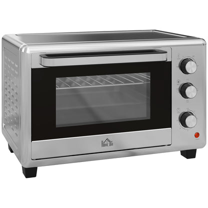 30L 60-230℃ Mini Electric Oven, with Accessories - Silver Tone