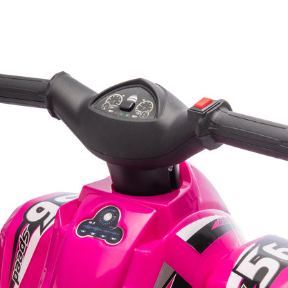 6V Kids Electric Quad Bike w/ Music, Forward Function, for 2-6 Years, Pink