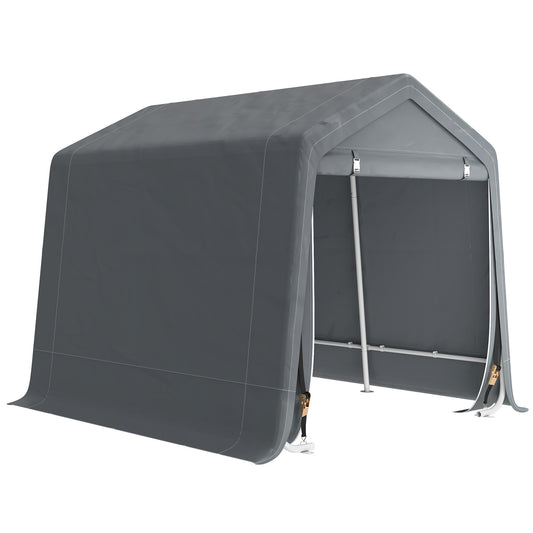 8 x 6.5 ft Outdoor Garden Storage Shed, Waterproof Bike Tent w/ Double Roll-up Zipper Door for Garden Tools, Dark Grey