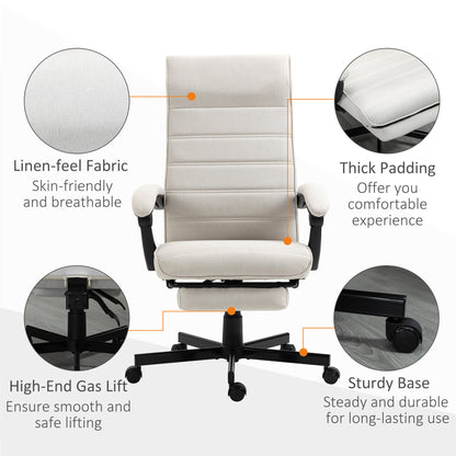 Office Chair, Computer Desk Chair, Fabric Swivel Chair with Adjustable Height and Rolling Wheels for Home Office Work Study