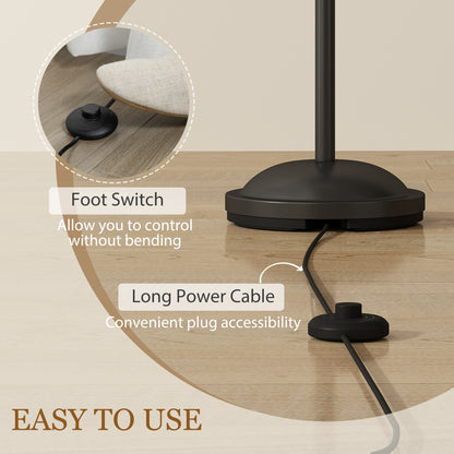 Modern Standing Lamp, 3-Light Upright Floor Lamps for Living Room, Black
