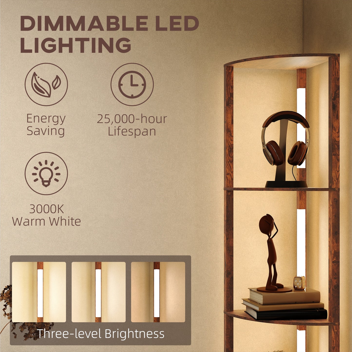 4-Tier Corner Floor Lamp