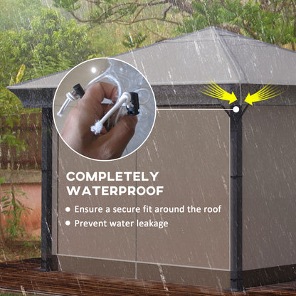 3 x 3 (m) Gazebo Protective Cover, Waterproof Transparent Gazebo Replacement Canopy Cover Top for Canopy and Tent