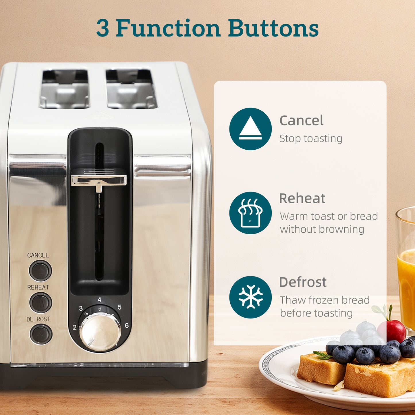 Simple Polished Toaster and Kettle Set - Silver Tone