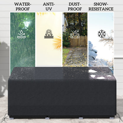 Rectangular Patio Garden Furniture Cover Waterproof for 3 Seater Sofa Bistro Set