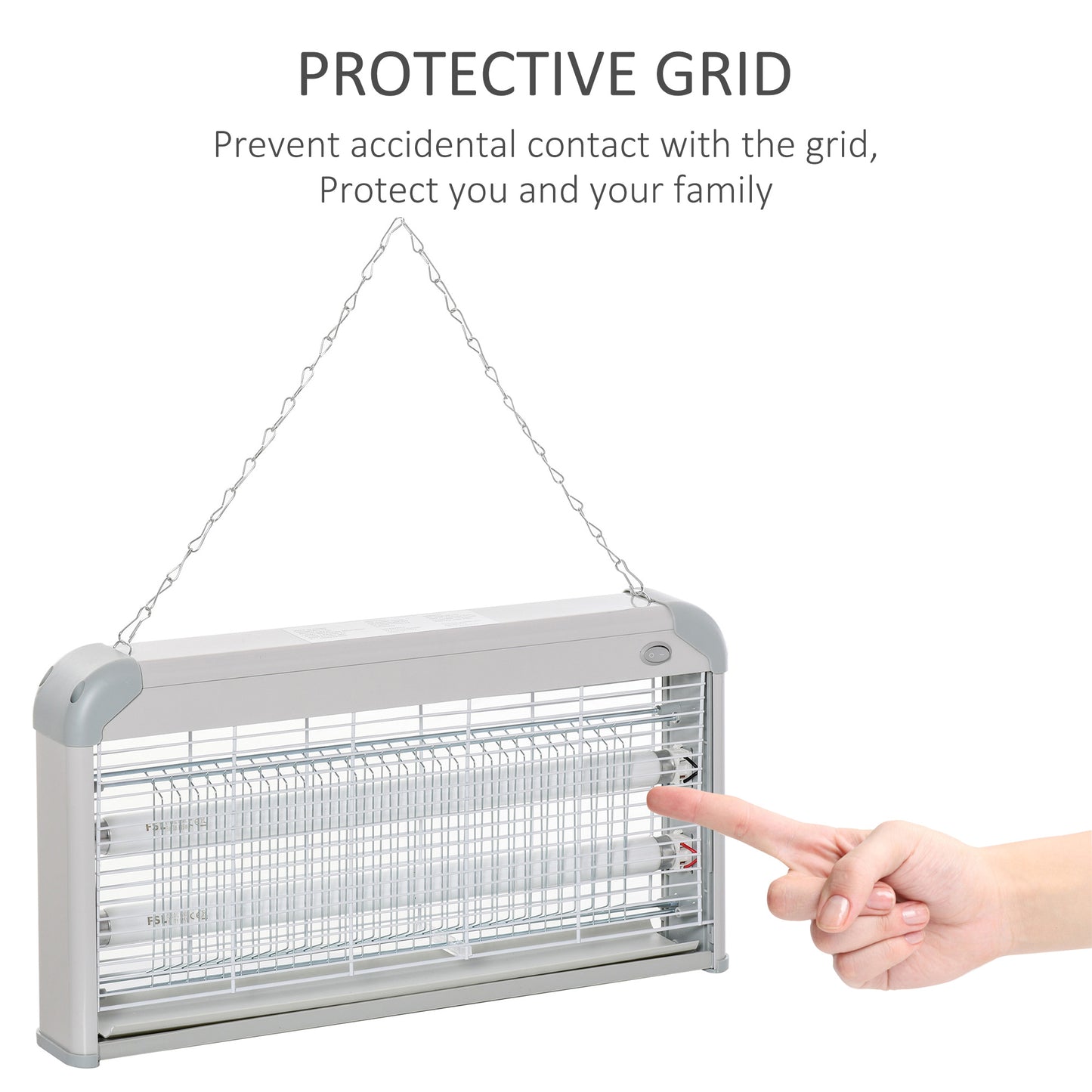 Wall Hanging Bug Zapper, 30W Electric Fly Zapper Mosquito Killer, 60㎡ Coverage Insect Killer, Indoor Outdoor Use, Grey