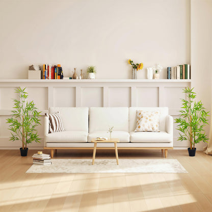 Artificial Ficus Tree, with Weighted Plant Pot - Green