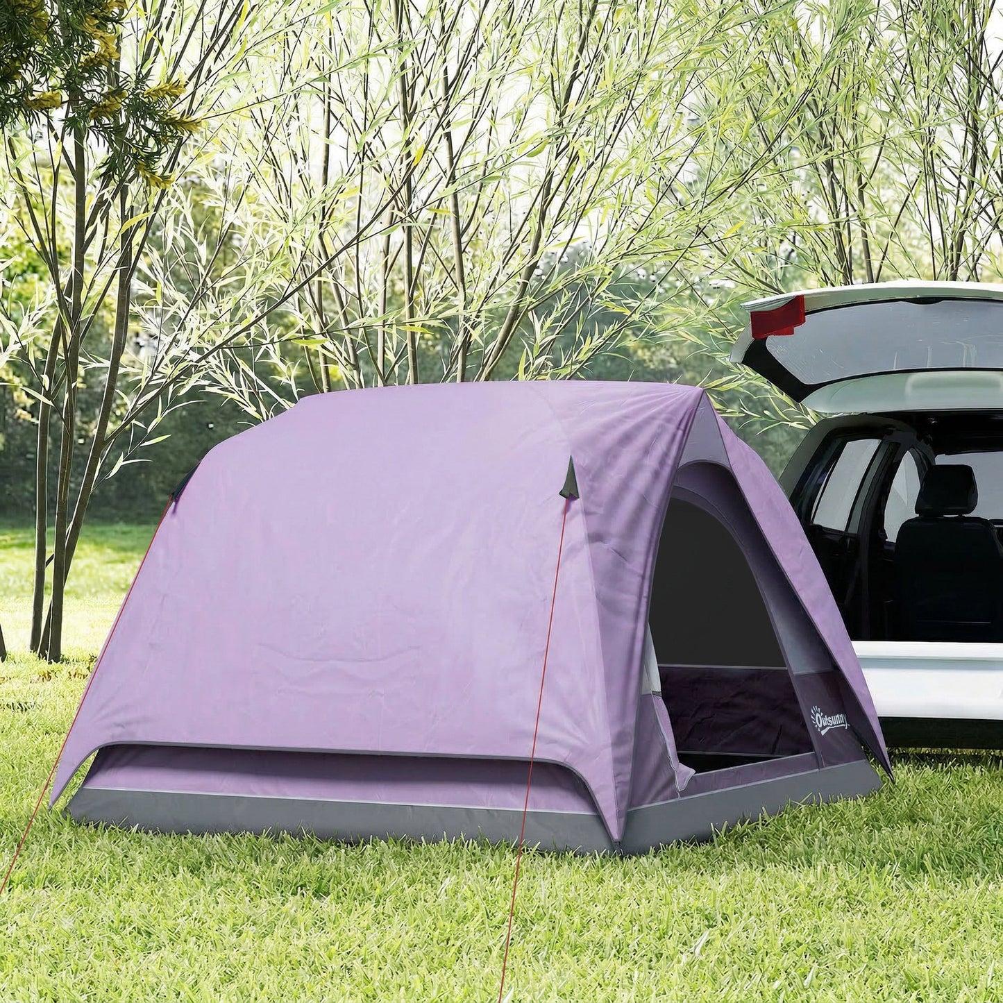 3-4 Person Camping Tent, Easy Set Up 3-4 Man Tent w/ Sewn-in Groundsheet, Waterproof Dome Tent w/ Mesh Windows