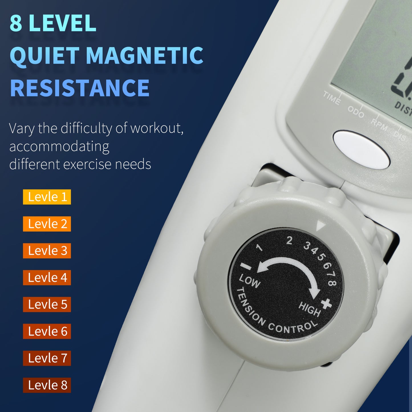 Pedal Exerciser with Eight Level Magnetic Resistance, with Eight-Level Magnetic Resistance, White