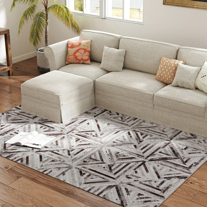 Modern Area Rug, Triangle Pattern Non-Slip Washable Rug, Chenille Floor Carpet for Living Room, Bedroom, Dining Room