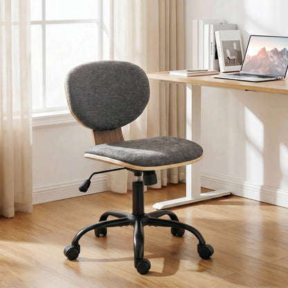 Home Office Desk Chair Rocking Function Ergonomic Swivel Chair with PU Wheels, Grey