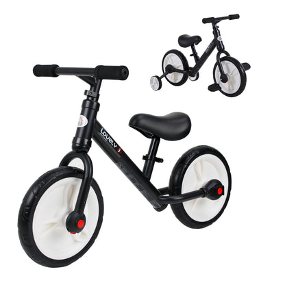 11 Inch Kids Balance Bike Training Pedal Bicycle W/ Removable Stabilizers EVA Tyres Adjustable Seat Height 2 to 5 Years Gift