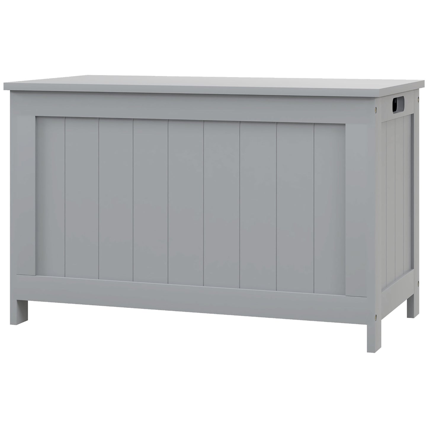 Storage Chest, Modern Storage Trunk with 2 Safety Hinges and Cut-out Handles, Wooden Toy Box for Living Room, Entryway