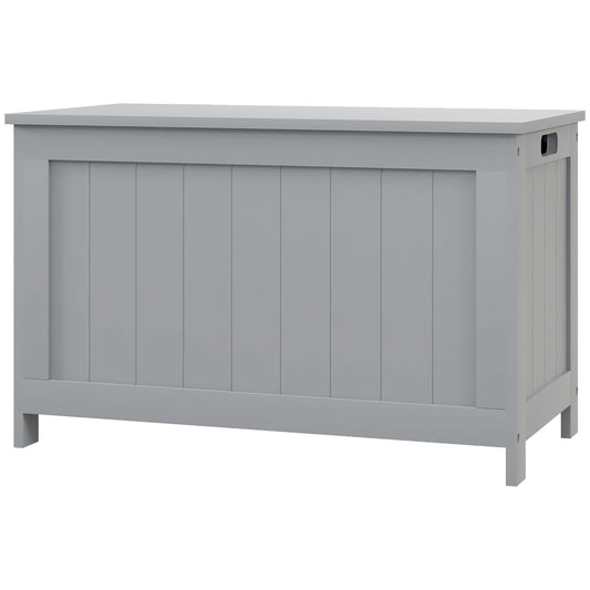 Storage Chest, Modern Storage Trunk with 2 Safety Hinges and Cut-out Handles, Wooden Toy Box for Living Room, Entryway