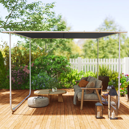 3 x 3(m) Mobile Pergola Kit, Portable Garden Gazebo with Wheels & UV-Resistant Canopy, Dark Grey