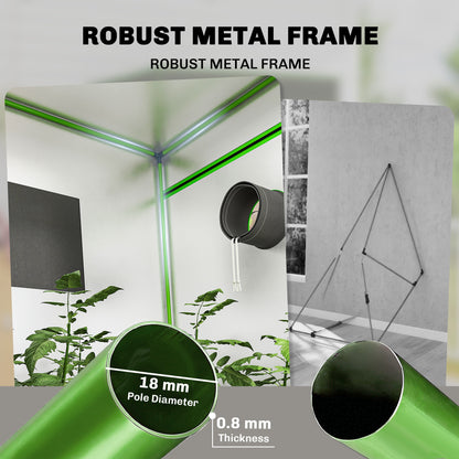 Grow Tent 120 x 120 x 200 cm, Reflective Mylar Hydroponic Growing Tent with 600D Oxford Fabric, Observation Window, Vent