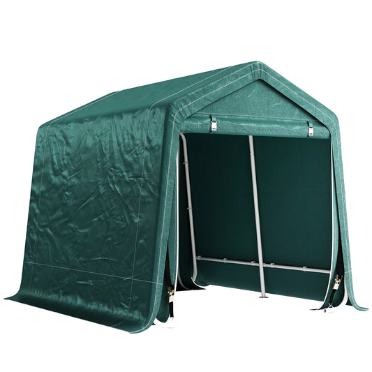 8 x 6.5 ft Outdoor Garden Storage Shed, Waterproof Bike Tent with Double Roll-up Zipper Door for Garden Tools, Green