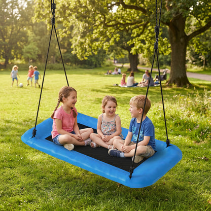 Nest Swing with Adjustable Ropes and Tree Straps, Basket Swing for Kids, 300KG Capacity for Indoor Outdoor, Blue