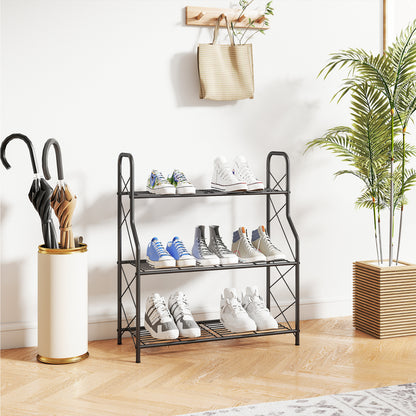 3-Tier Metal Plant Stand, Heavy Duty Ladder Shelf Potted Plants Display Rack, Indoor Outdoor Flower Pot Holder