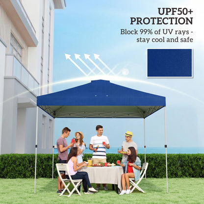 Gazebo Roof Replacement UV50+ Waterproof Pop Up Canopy Cover with 8 Drainage Holes 3 x 3 m Blue