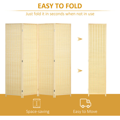 4 Panel Folding Room Divider Screen, Wall Panel Privacy Furniture, Freestanding Paravent Partition Separator for Living Room